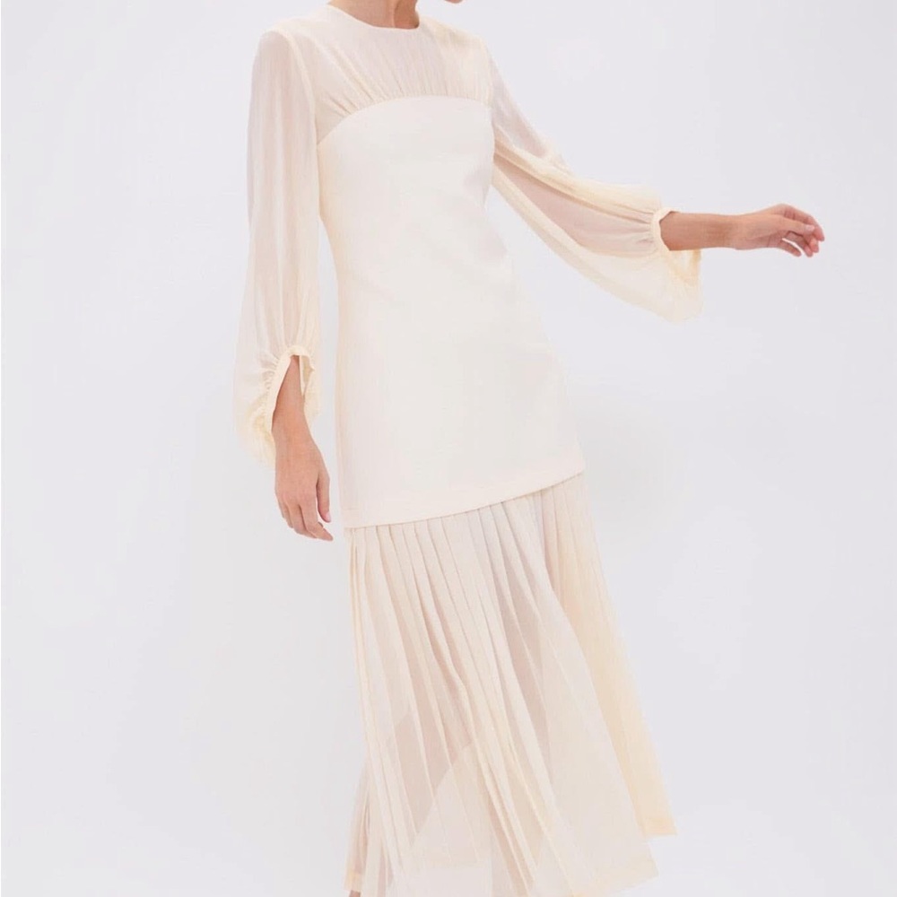 Tuckernuck Ivory Pleated Lorraine Dress